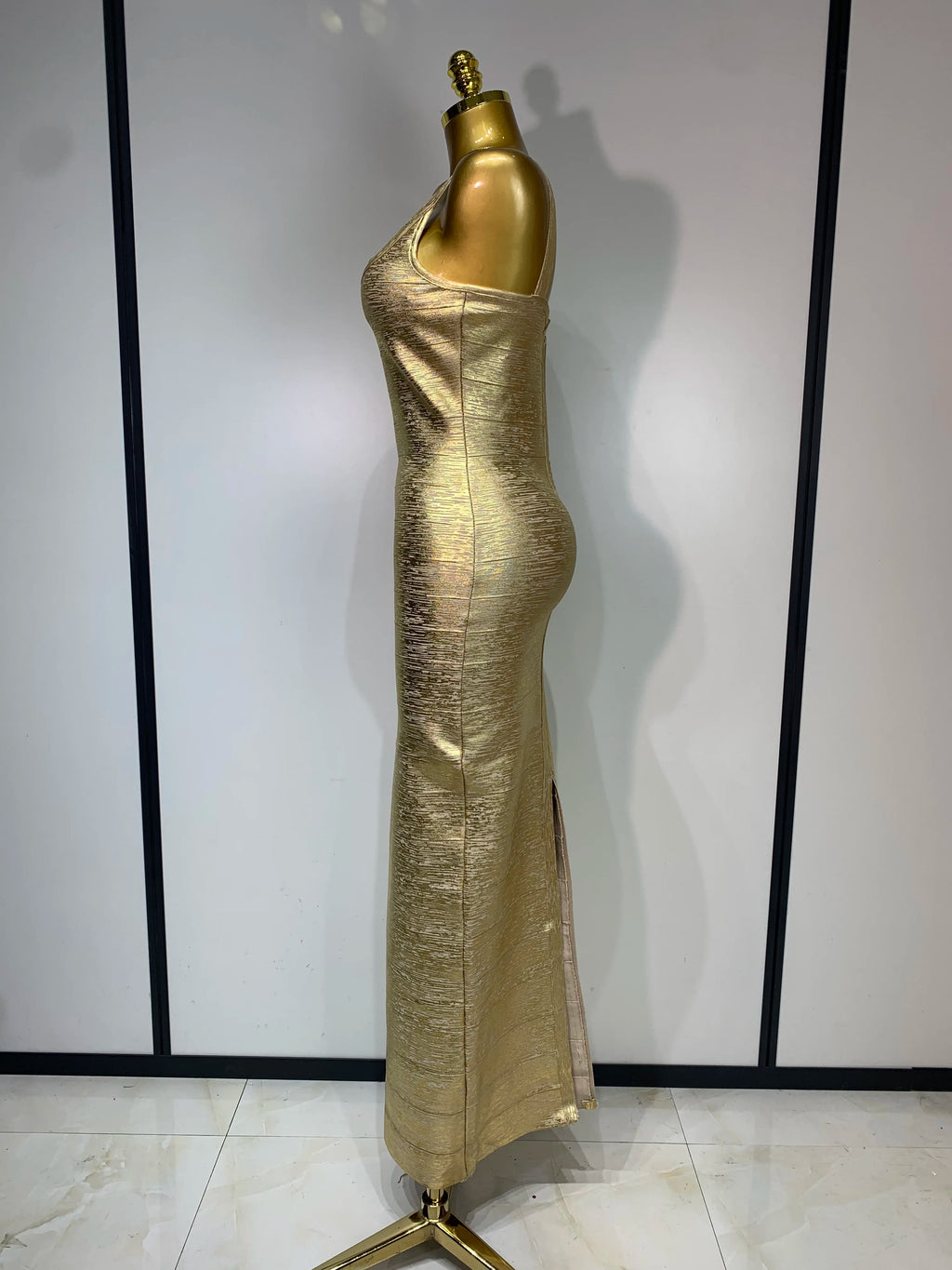 Women Sleeveless Bodycon Bandage Dress Celebrity Elegant Gold Cocktail Evening Party Luxury Birthday Dress Vestidos