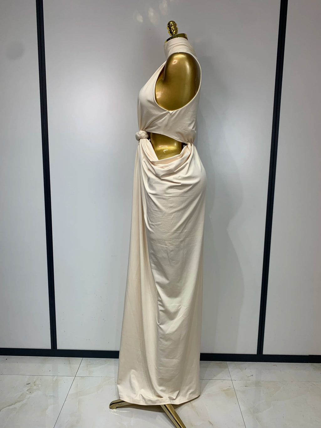 Women Sleeveless Sexy Cut Out Maxi Long Bodycon Dresses Luxury Birthday Evening Party Celebrity Elegant Wedding Guest Dress